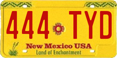 NM license plate 444TYD