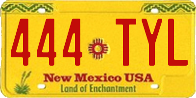 NM license plate 444TYL