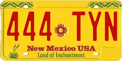 NM license plate 444TYN