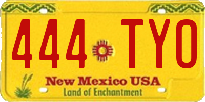 NM license plate 444TYO