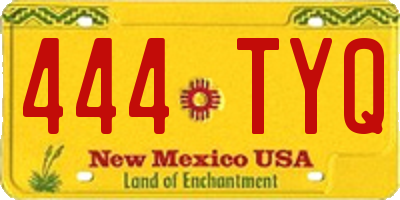 NM license plate 444TYQ