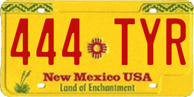 NM license plate 444TYR