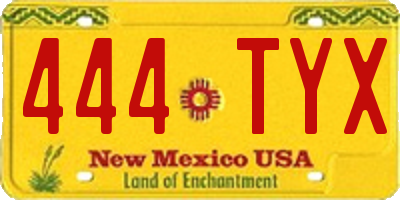 NM license plate 444TYX