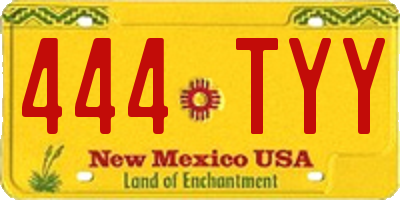 NM license plate 444TYY