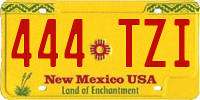 NM license plate 444TZI