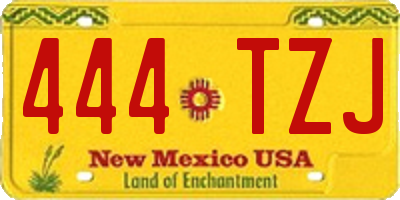 NM license plate 444TZJ