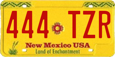 NM license plate 444TZR