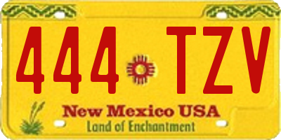 NM license plate 444TZV