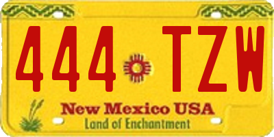 NM license plate 444TZW