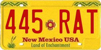 NM license plate 445RAT