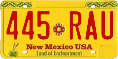 NM license plate 445RAU
