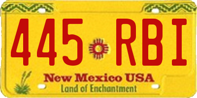 NM license plate 445RBI