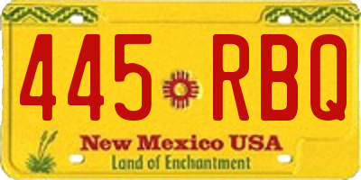 NM license plate 445RBQ