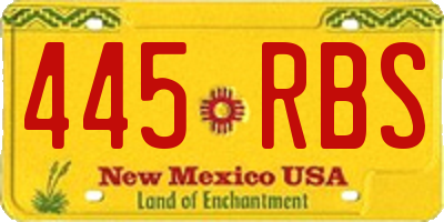 NM license plate 445RBS