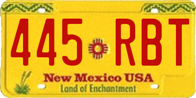 NM license plate 445RBT