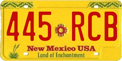 NM license plate 445RCB