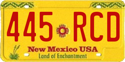 NM license plate 445RCD