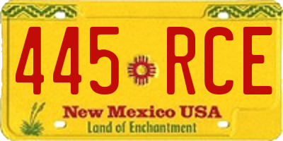 NM license plate 445RCE