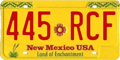 NM license plate 445RCF