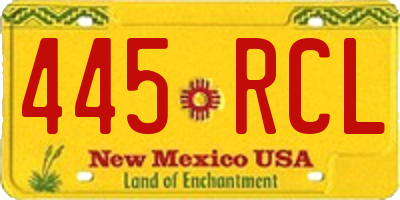 NM license plate 445RCL