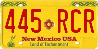 NM license plate 445RCR