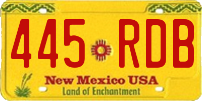 NM license plate 445RDB