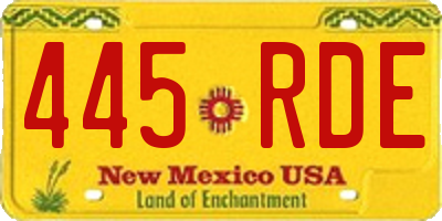 NM license plate 445RDE