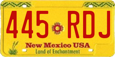 NM license plate 445RDJ