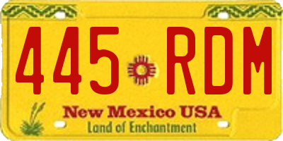 NM license plate 445RDM