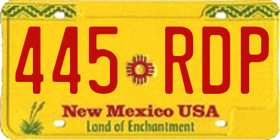 NM license plate 445RDP