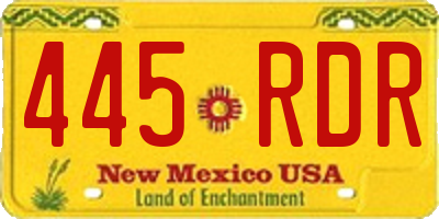 NM license plate 445RDR