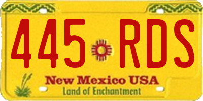 NM license plate 445RDS