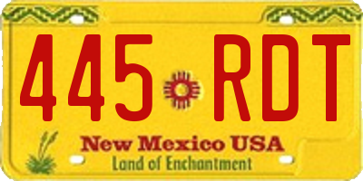 NM license plate 445RDT