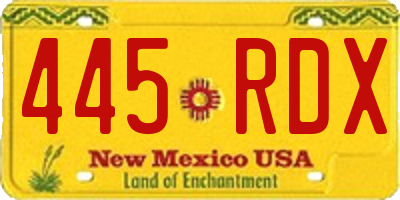 NM license plate 445RDX