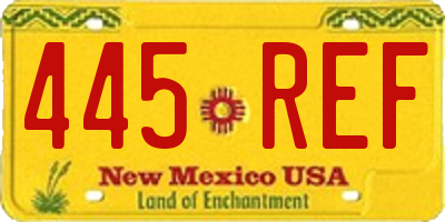 NM license plate 445REF
