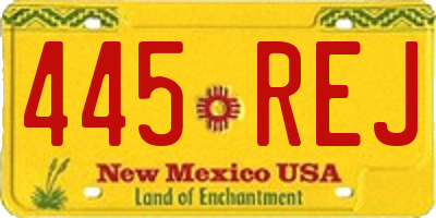 NM license plate 445REJ