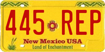 NM license plate 445REP