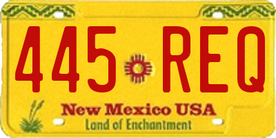 NM license plate 445REQ