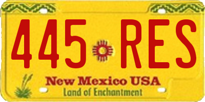 NM license plate 445RES