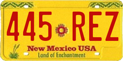 NM license plate 445REZ