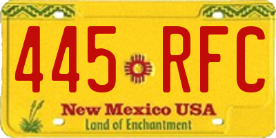 NM license plate 445RFC