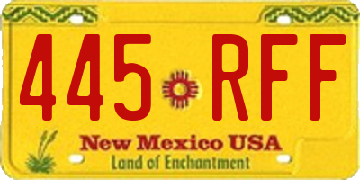 NM license plate 445RFF