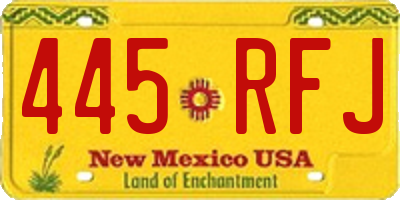 NM license plate 445RFJ