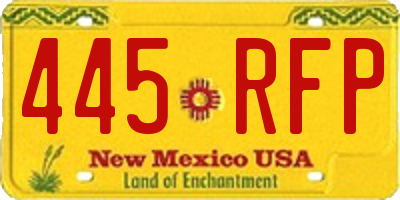 NM license plate 445RFP