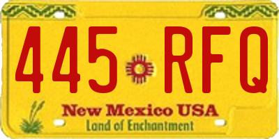 NM license plate 445RFQ
