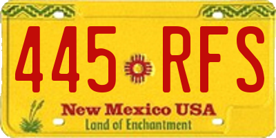 NM license plate 445RFS