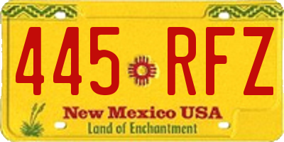 NM license plate 445RFZ
