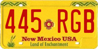 NM license plate 445RGB