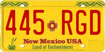 NM license plate 445RGD
