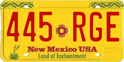 NM license plate 445RGE